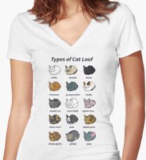 Camiseta entallada de cuello en V Los tipos de pan de gato