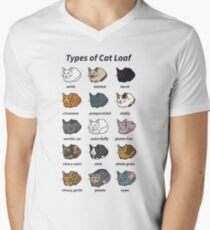 Camiseta de cuello en V Los tipos de pan de gato