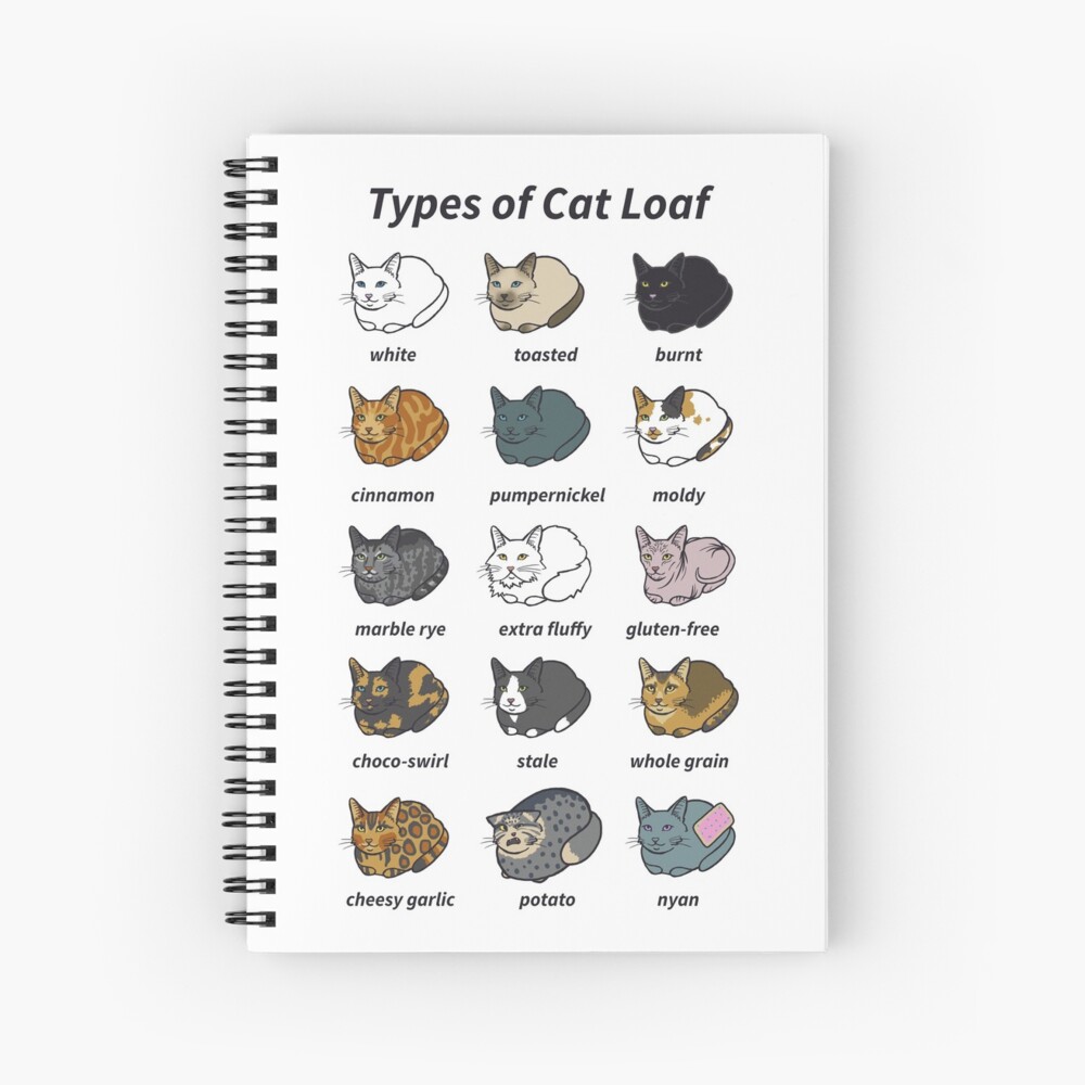 The Types of Cat Loaf Spiral Notebook