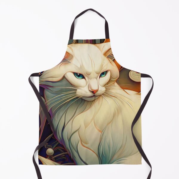 Item preview, Art Nouveau White Cat designed and sold by Elwynartnouveau.
