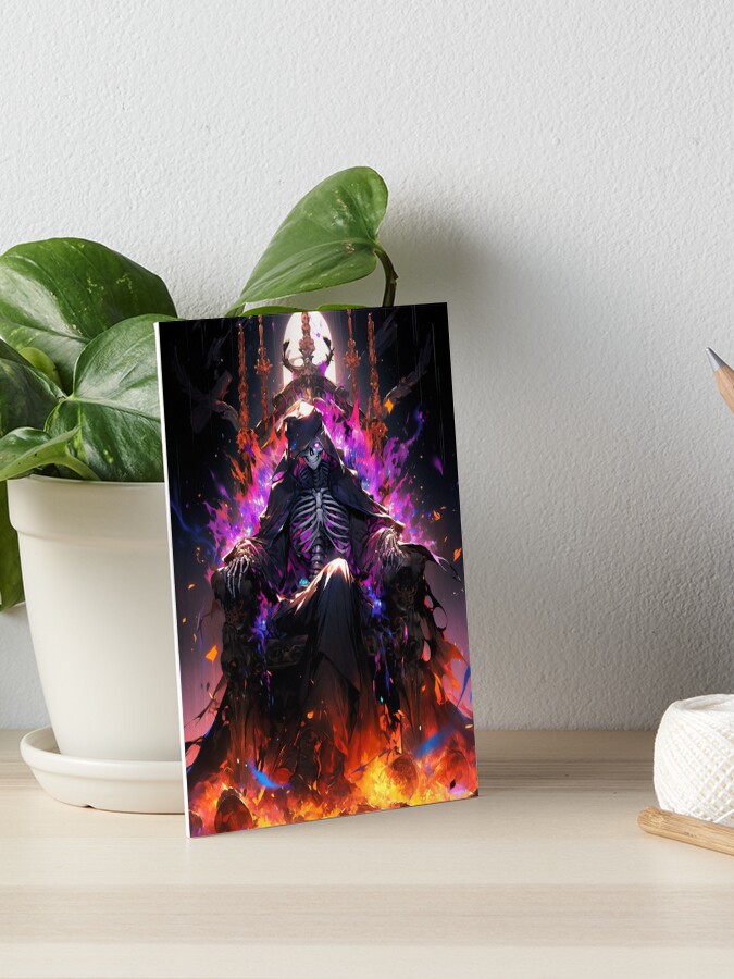 Thumbnail 1 of 2, Art Board Print, Flames of Dominance: The Necromancer's Reign designed and sold by CasualCommander.
