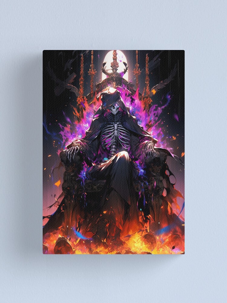 Thumbnail 2 of 3, Canvas Print, Flames of Dominance: The Necromancer's Reign designed and sold by CasualCommander.