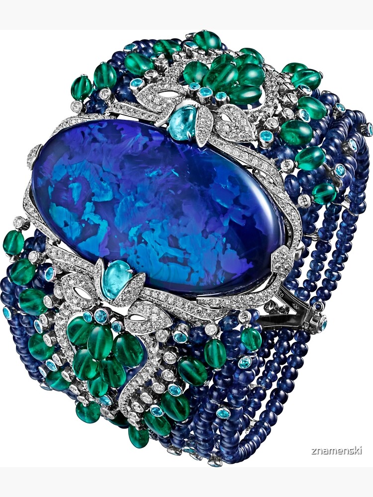 HIGH JEWELRY BRACELET ... Platinum, opal, sapphires, emeralds, Paraiba tourmalines by znamenski