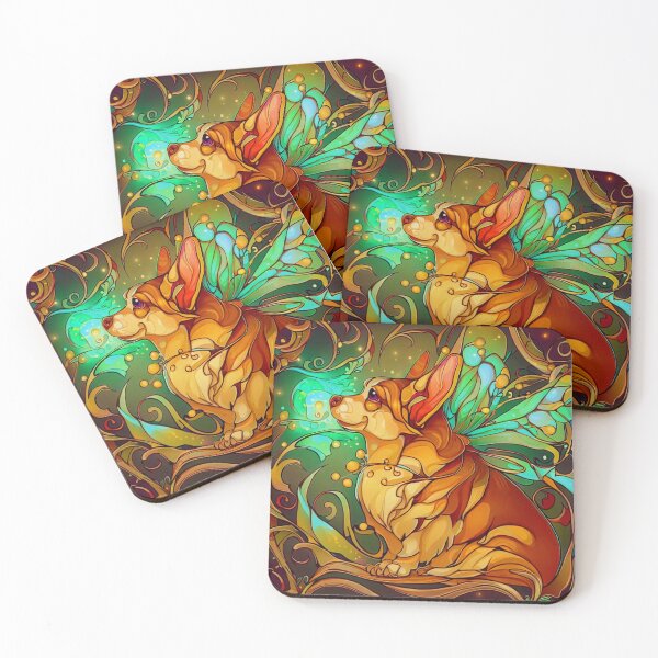 Item preview, Art Nouveau Enchanted Fairy Corgi designed and sold by Elwynartnouveau.