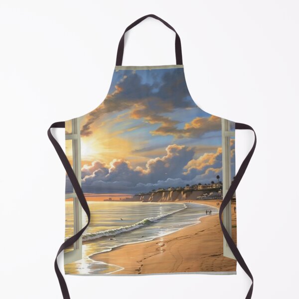 Item preview, Window view of a beach in sun rise designed and sold by zand-n-zive.