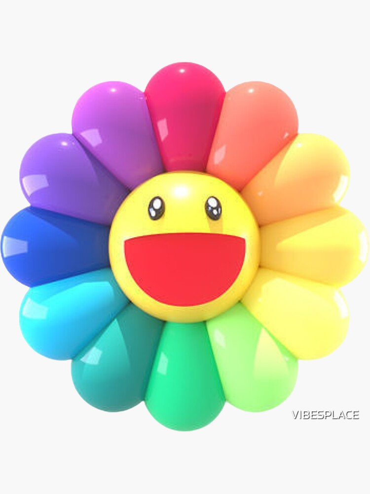 Takashi Murakimi Rainbow Smiley Flower | Sticker