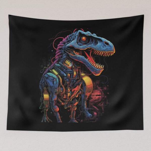 Item preview, Prehistoric Powerhouse: Cyborg Dinosaurs T-Shirt designed and sold by JLCableStudio.