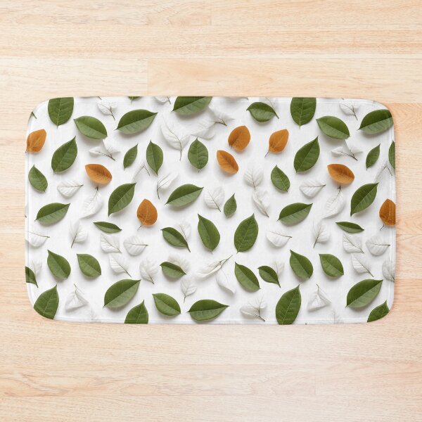 Item preview, Nature-Inspired Pattern Art: Green, White, and Orange Leaves designed and sold by GiveMeMood.