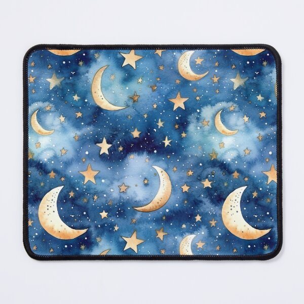 Item preview, Watercolour Stars & Moon Seamless Pattern designed and sold by PatternStudios.