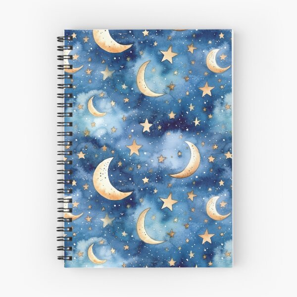 Aperçu de l'œuvre Modèle sans couture aquarelle étoiles & lune créée et vendue par PatternStudios.