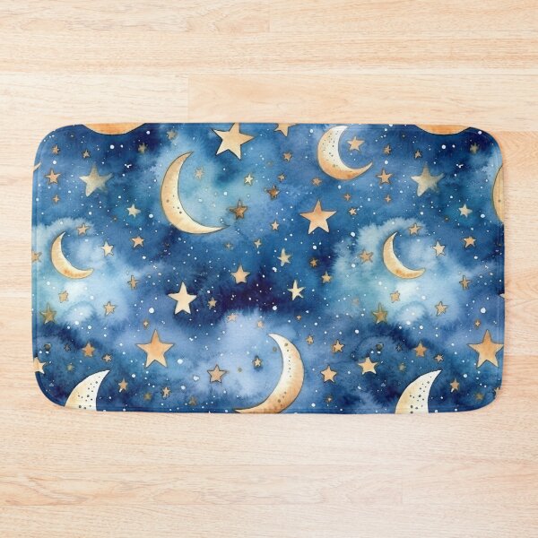 Item preview, Watercolour Stars & Moon Seamless Pattern designed and sold by PatternStudios.