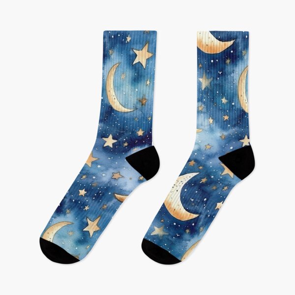 Item preview, Watercolour Stars & Moon Seamless Pattern designed and sold by PatternStudios.