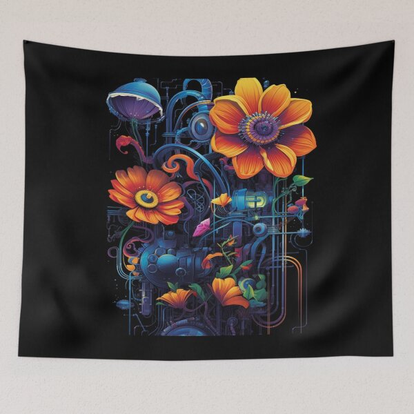 Item preview, Blossoms in Bytes: Cybernetic Flower Design T-Shirt designed and sold by JLCableStudio.