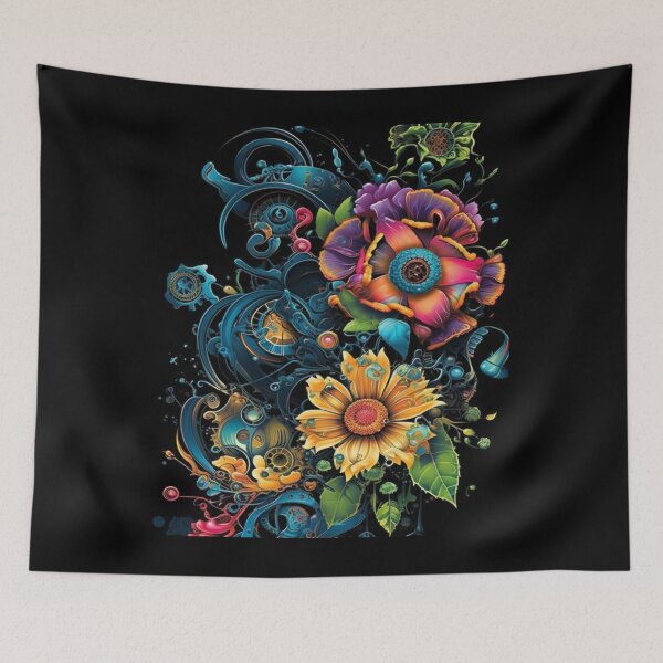 Item preview, Blossoms in Bytes: Cybernetic Flower Design T-Shirt designed and sold by JLCableStudio.
