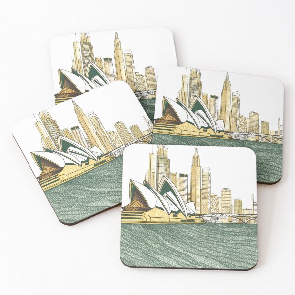 Artikelvorschau, Pointillistisches Sydney Opera House Grafik-T-Shirt | Detailliertes australisches Wahrzeichen-Vektordesign entworfen und verkauft von FamMeetsWorld.