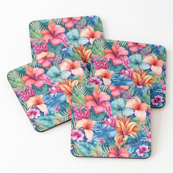 Item preview, Watercolour Tropical Flowers Seamless Pattern designed and sold by PatternStudios.