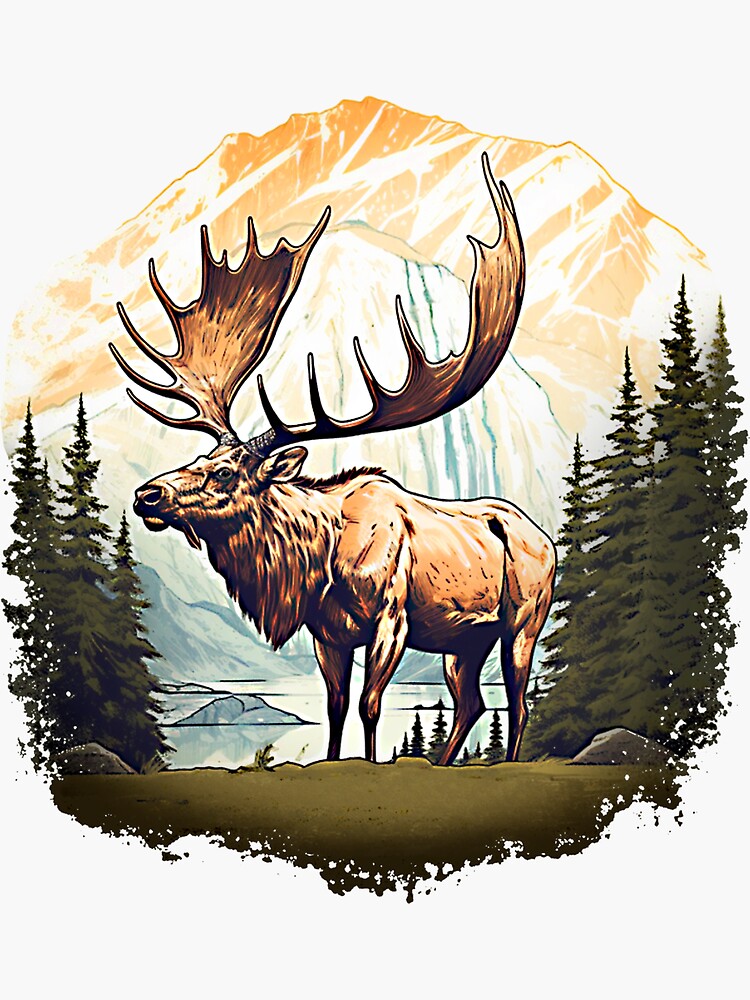 Elk Crossing vinyl sticker