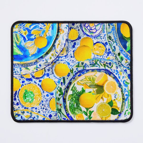 Item preview, Lemons on Majolica plates designed and sold by SophieClimaArt.