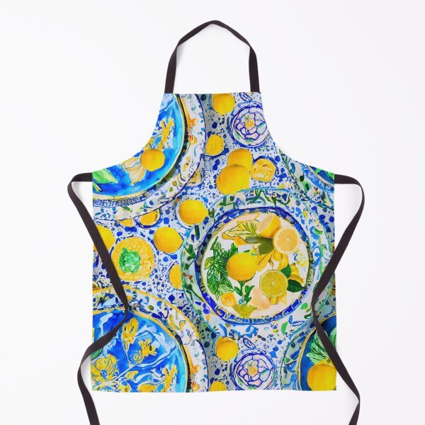 Item preview, Lemons on Majolica plates designed and sold by SophieClimaArt.