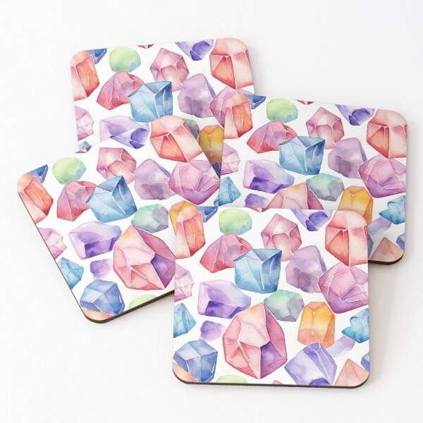 Aperçu de l'œuvre Modèle sans couture de cristaux aquarelle créée et vendue par PatternStudios.