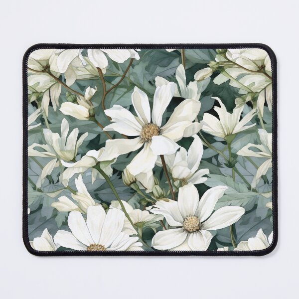 Artikelvorschau, Aquarell, Weiße Blumen, Nahtloses Muster entworfen und verkauft von PatternStudios.