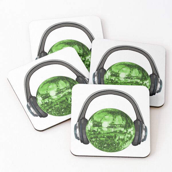 Item preview, Bola de discoteca verde con auriculares designed and sold by Deborah Camp.
