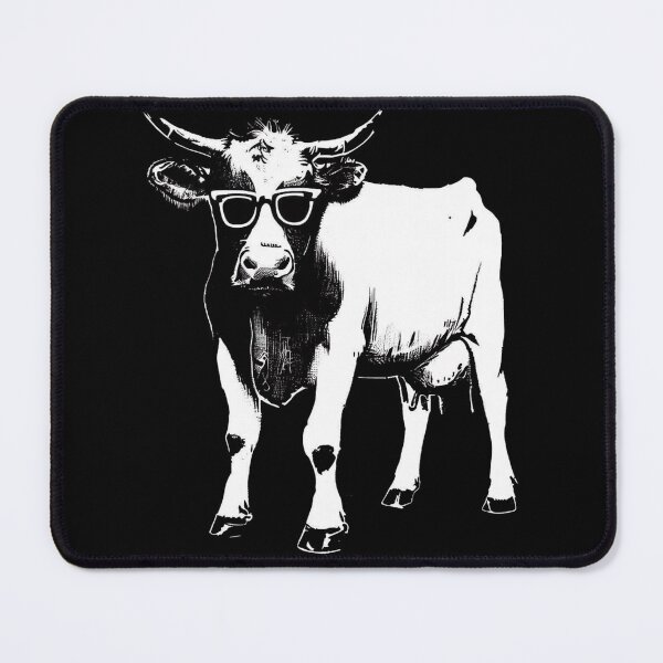 Aperçu de l'œuvre Vache cool avec des lunettes street art créée et vendue par TemporaryChaos.