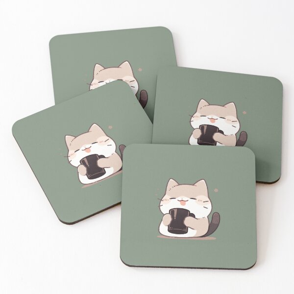 Artikelvorschau, Katze, die ein heißes Getränk trinkt entworfen und verkauft von Snowcloudshop.