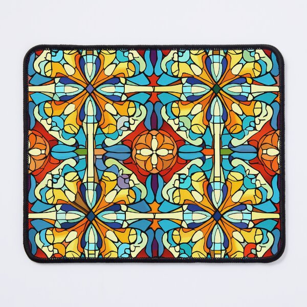 Item preview, Majestic Stained Glass Patterns: Dark Orange & Azure designed and sold by GiveMeMood.