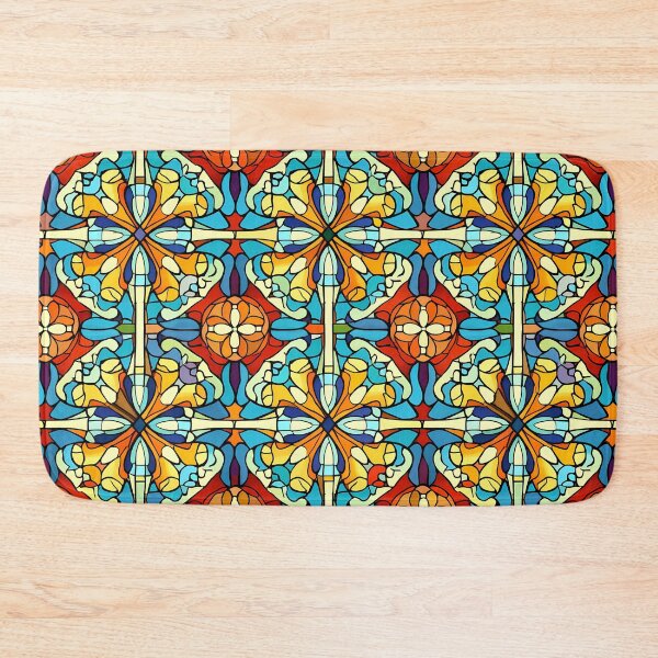 Item preview, Majestic Stained Glass Patterns: Dark Orange & Azure designed and sold by GiveMeMood.