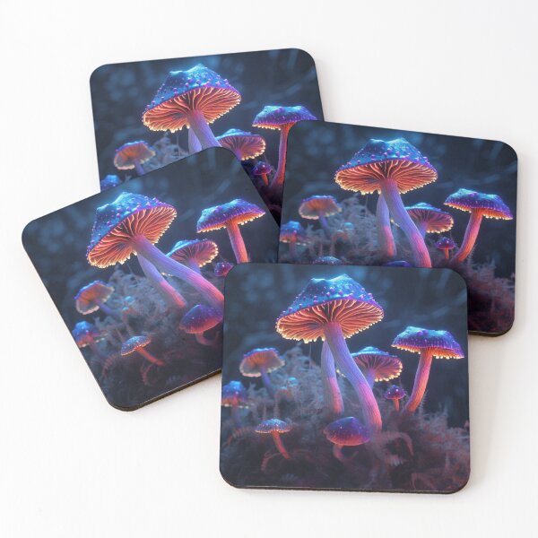 Item preview, Neon Lighted Mushroom Toadstools In the Forest COOL designed and sold by BrandonArtWorld.