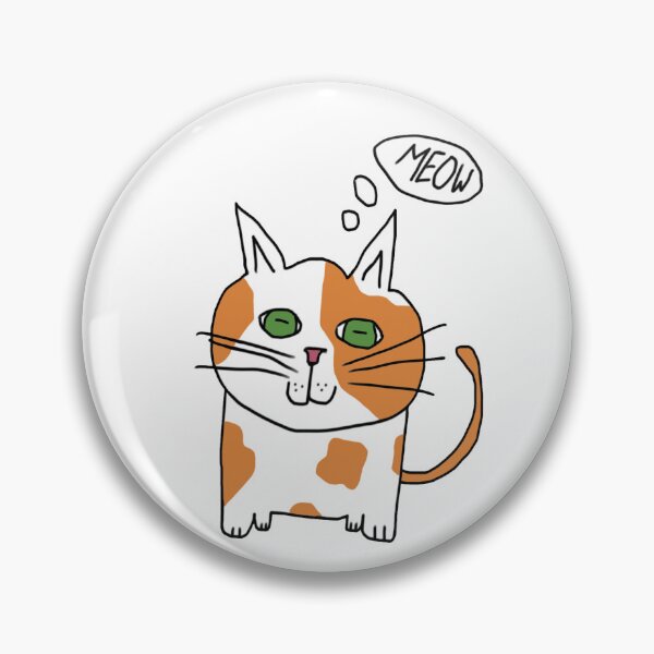 Item preview, Funny Spotted Meow Green Eyed Cat Drawing designed and sold by SunnieCoast.
