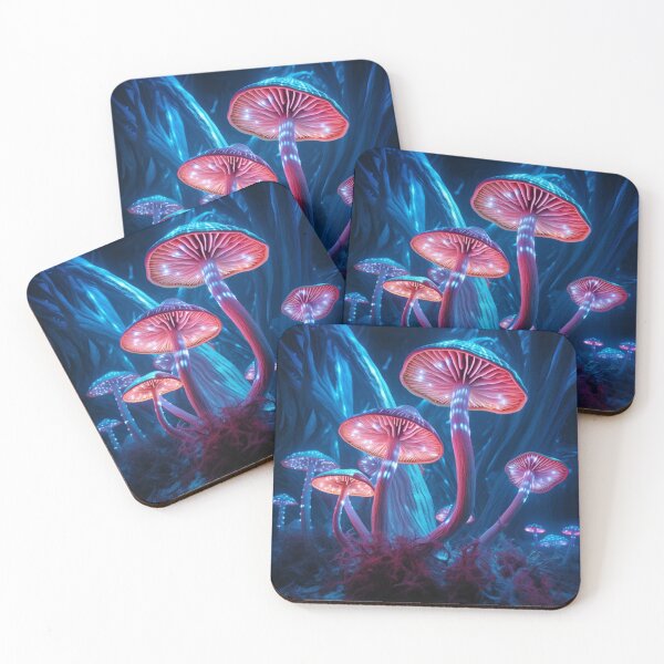 Item preview, Neon Lighted Mushroom Toadstools In the Forest COOL designed and sold by BrandonArtWorld.