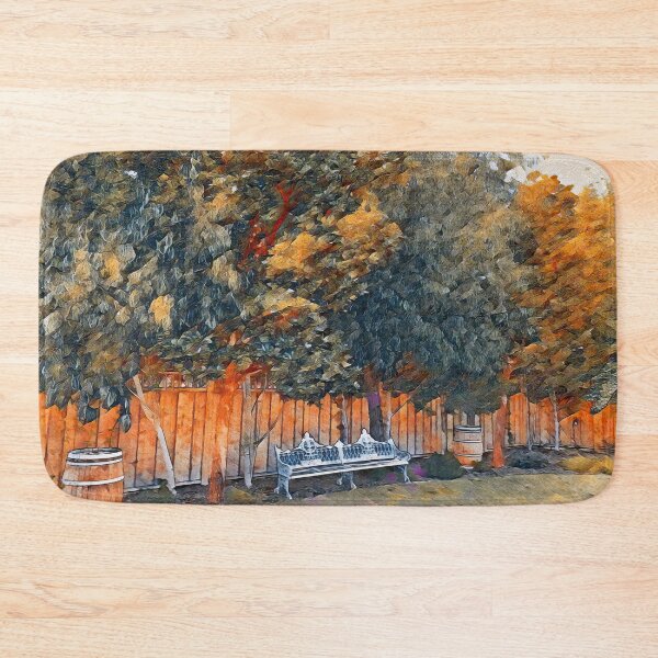 Item preview, BENCH UNDER THE TREES designed and sold by ArtbyRolleen.