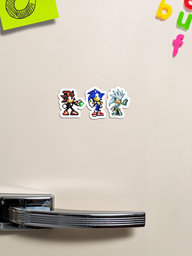 shadow sonic and silver the hedgehog pixel art  Sticker by LuisDiazZ