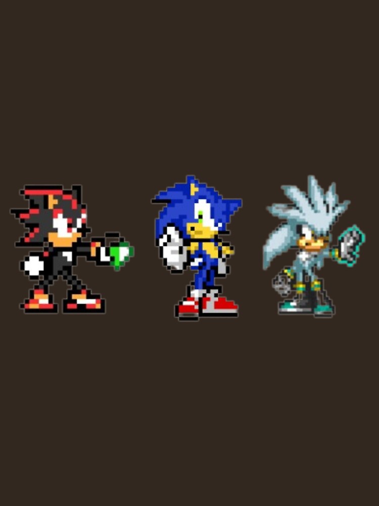 Sonic shadow and silver pixel art