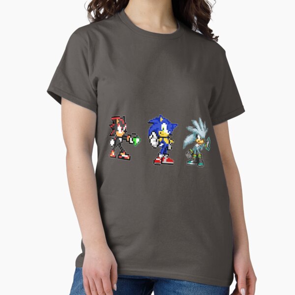 Item preview, shadow sonic and silver the hedgehog pixel art  designed and sold by LuisDiazZ.
