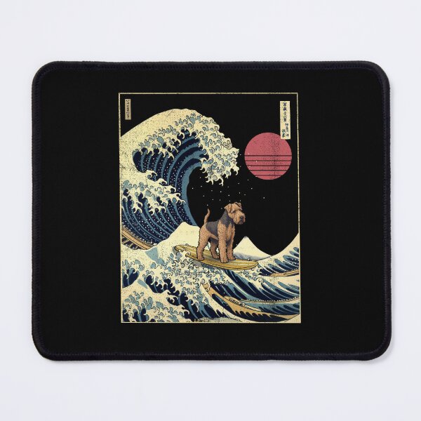 Item preview, Welsh Terrier Kanagawa Japanese Surfing Wave designed and sold by rafaeltto.
