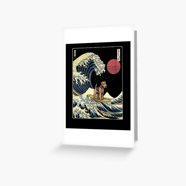 Item preview, Welsh Terrier Kanagawa Japanese Surfing Wave designed and sold by rafaeltto.