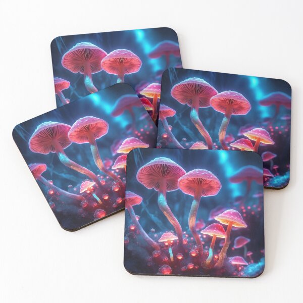 Item preview, Neon Lighted Mushroom Toadstools In the Forest COOL designed and sold by BrandonArtWorld.