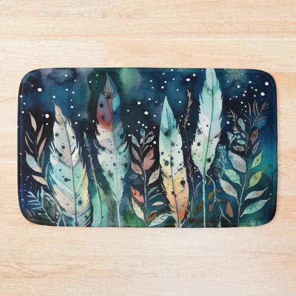 Item preview, Bohemian Feathers with Stars - Boho Watercolor Night Sky designed and sold by GVRDesign.