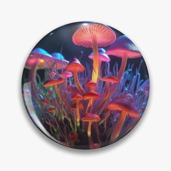 Artikelvorschau, Neon beleuchtete Pilzkröhren im Waldkühl entworfen und verkauft von BrandonArtWorld.
