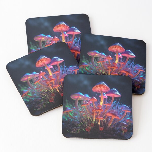 Item preview, Neon Lighted Mushroom Toadstools In the Forest COOL designed and sold by BrandonArtWorld.