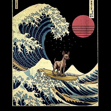 Imagen de la obra Xoloitzcuintli Xolo Kanagawa Japanese Surfing Wave de rafaeltto