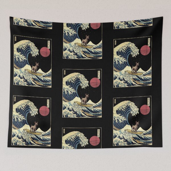 Item preview, Xoloitzcuintli Xolo Kanagawa Japanese Surfing Wave designed and sold by rafaeltto.