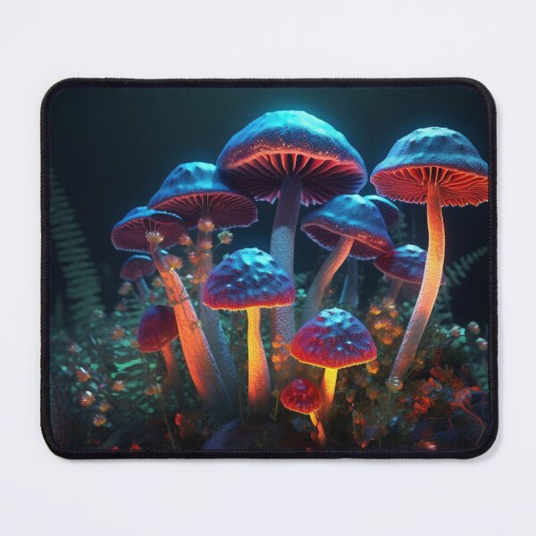 Item preview, Neon Lighted Mushroom Toadstools In the Forest COOL designed and sold by BrandonArtWorld.