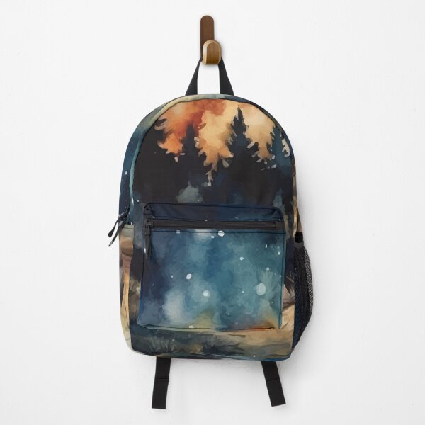 Item preview, A Starry Night Camping in the Woods with a Full Moon - Boho Watercolor Night Sky designed and sold by GVRDesign.