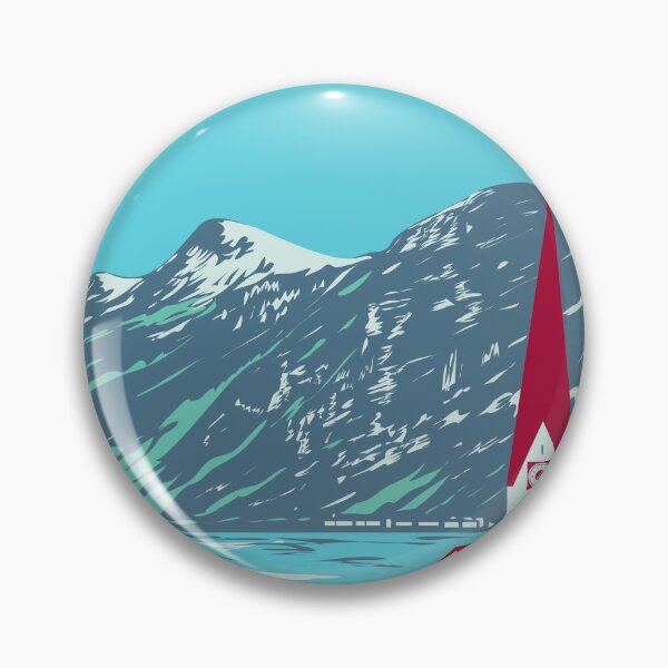 Item preview, Lake Hallstatt with Salzkammergut mountains in Austria WPA Art Deco Poster designed and sold by retrovectors.