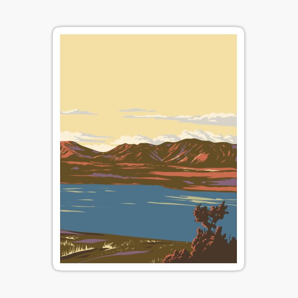 Item preview, Lake Tekapo Along the Mackenzie Basin in South Island New Zealand WPA Art Deco Poster  designed and sold by retrovectors.