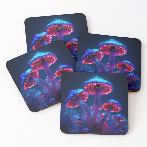 Item preview, Neon Lighted Mushroom Toadstoles In the Forest COOL designed and sold by BrandonArtWorld.